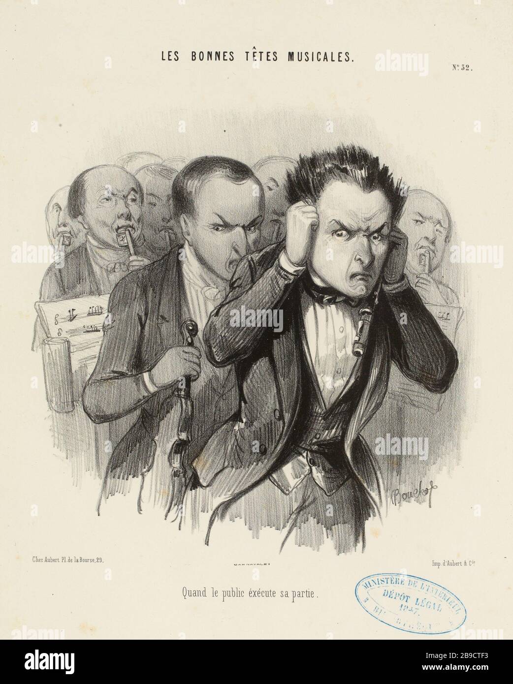 Lorsque le public exécute [sic] sa portion. / N° 32 (comme indiqué) |. Les bonnes têtes musicales (dans leur ensemble). Banque D'Images