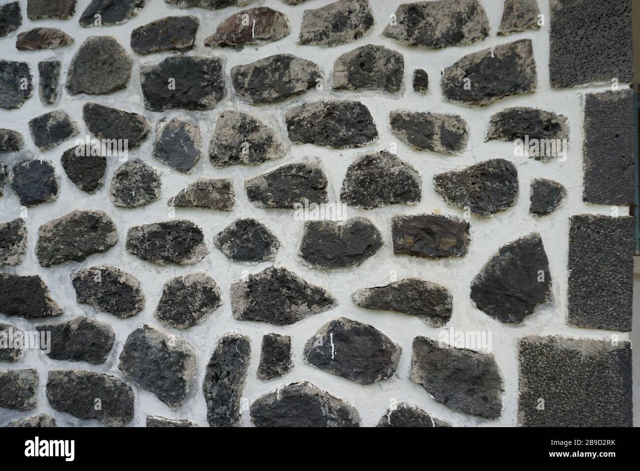 gros plan sur un mur de pierre de lave Banque D'Images