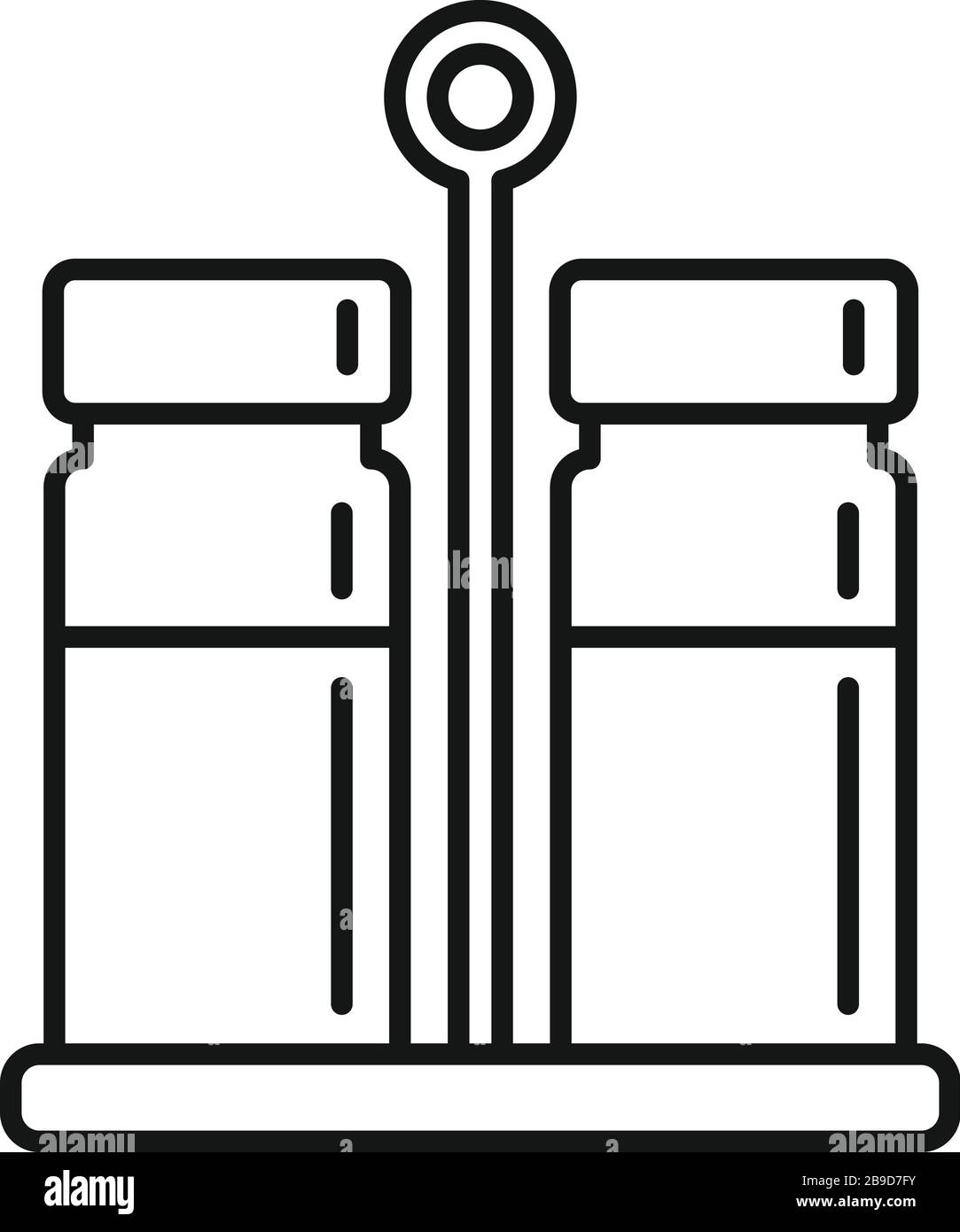 Icône du support du réservoir de sel poivre. Contour du réservoir de poivre de sel icône vectorielle de support pour la conception de toile isolée sur fond blanc Illustration de Vecteur