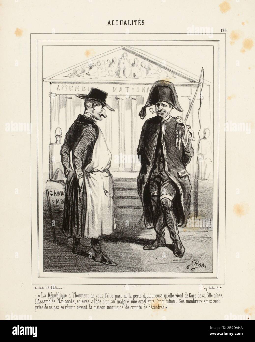 . Nouvelles / 196. / la République l'honneur de partager la perte douloureuse qu'elle a fait sa fille aînée [...] (Tel que répertorié) | Nouvelles (1849) (sous tous ) Banque D'Images