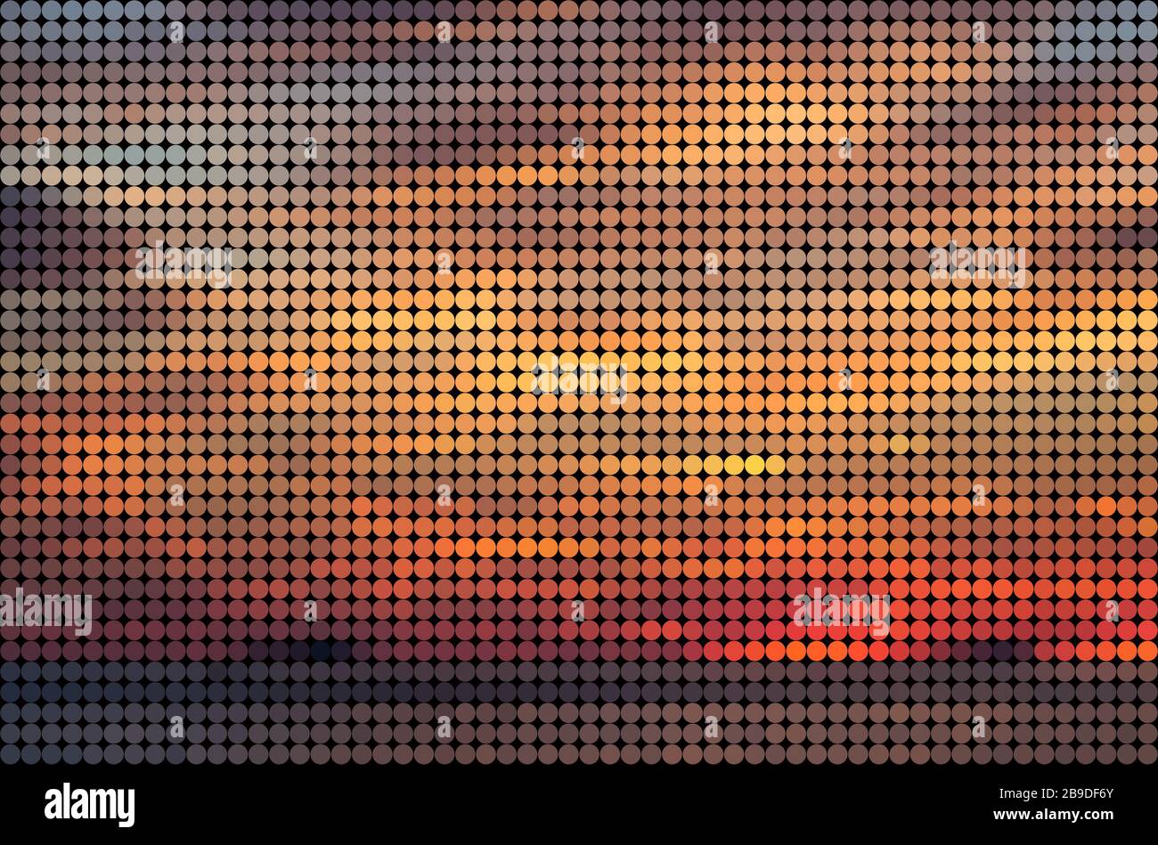 0923 d/aur.laskumaisema ymyröinä, vaaka coucher de soleil paysage en points ronds. Arrière-plan plein format haute résolution abstrait. Banque D'Images