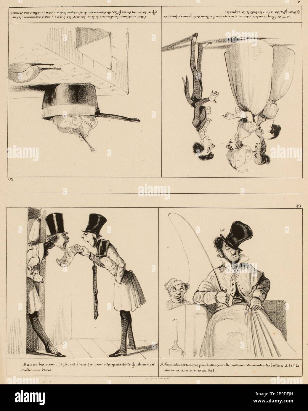 Mais un soir, [...] à la fin du spectacle est le monsieur / arrêté pour dette. [...] / 49 [...] Mme continuellement Poupernille pour saisir la fleur de la jeunesse française [...] / 50. (Titre enregistré) | deux filles vaccinées pour se marier. (IFF 6) (comme indiqué) Banque D'Images