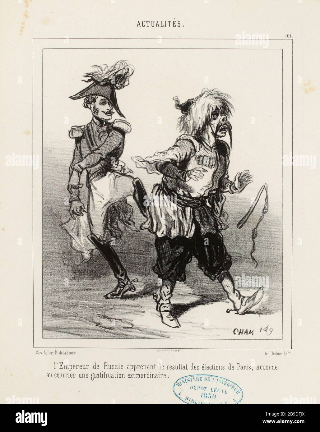 . Nouvelles / 101. / l'empereur russe apprenant le résultat des élections de Paris [...] (Titre enregistré) | Nouvelles (1850) (dans son ensemble) Banque D'Images