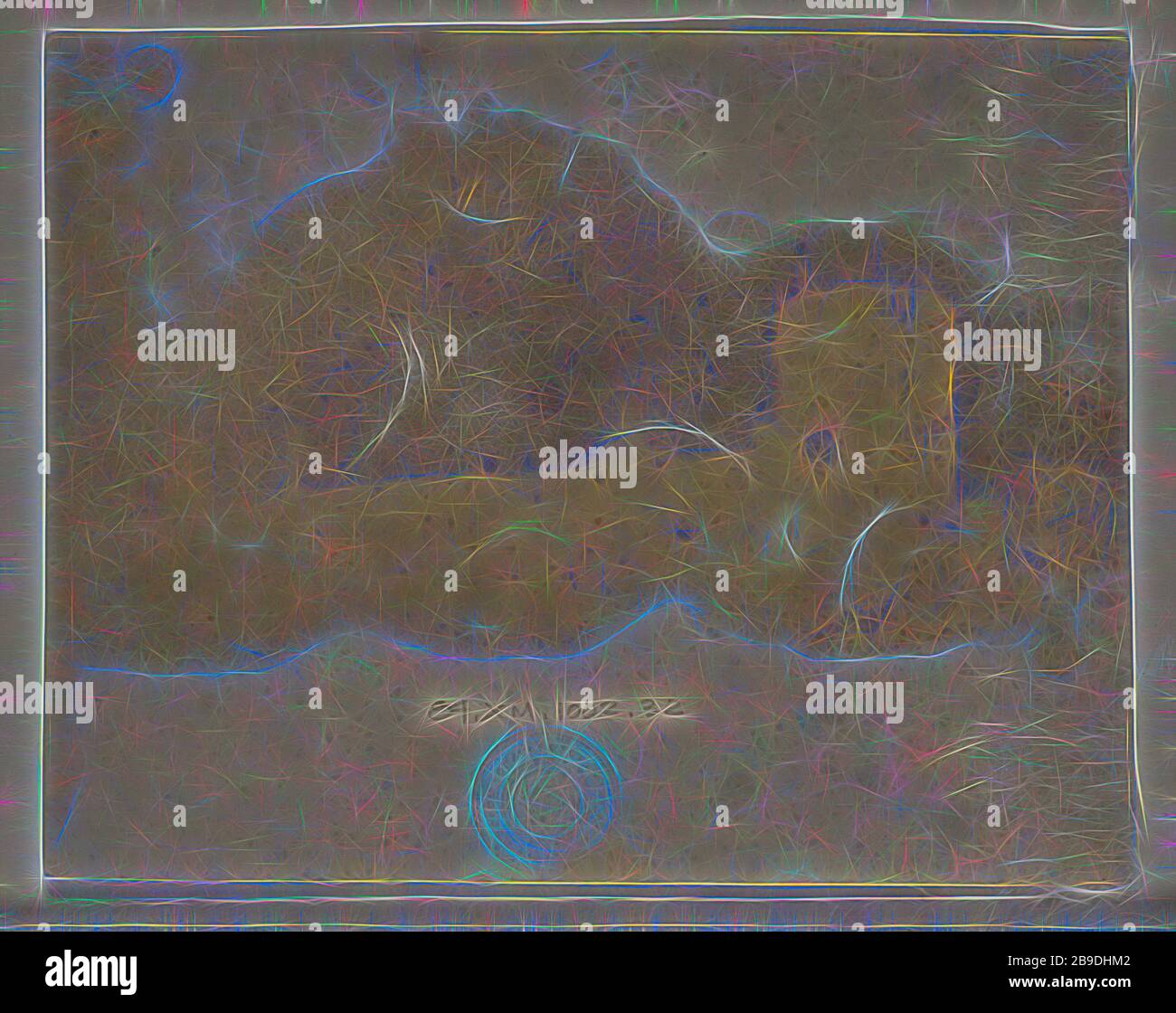 Abbaye de Lacock, William Henry Fox Talbot (anglais, 1800 - 1877), 1835–1839, négatif de dessin photogénique, 7,5 × 9,4 cm (2 15,16 × 3 11,16 po, repensé par Gibon, design de glanissement chaleureux et joyeux de la luminosité et des rayons de lumière radiance. L'art classique réinventé avec une touche moderne. La photographie inspirée du futurisme, qui embrasse l'énergie dynamique de la technologie moderne, du mouvement, de la vitesse et révolutionne la culture. Photo Stock