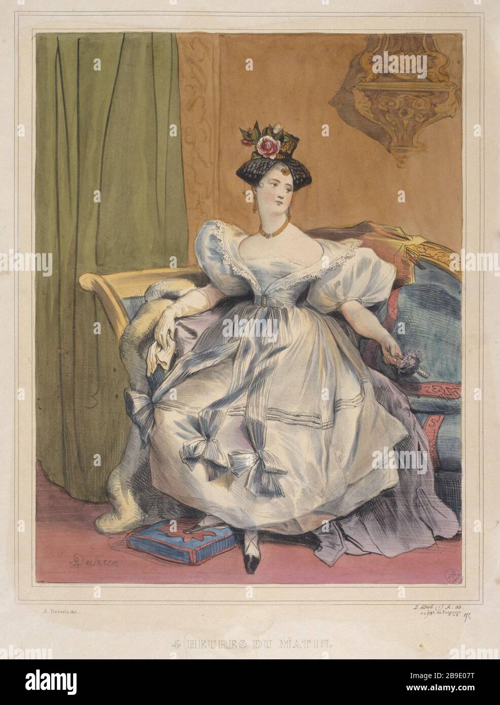 Les heures du jour: 4 am Achille Deveria. 'Les heures du jour : 4 heures du matin'. Paris, musée Carnavalet. Banque D'Images