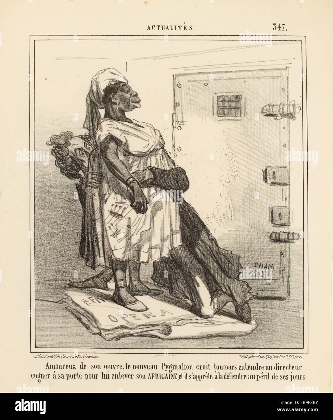. News / 347 / amant de son travail, le nouveau Pygmalion toujours pensé qu'il a entendu un cliquetis à son gestionnaire de porte pour enlever son africain [...] (Titre enregistré) | Nouvelles (1856) (dans son ensemble) Banque D'Images