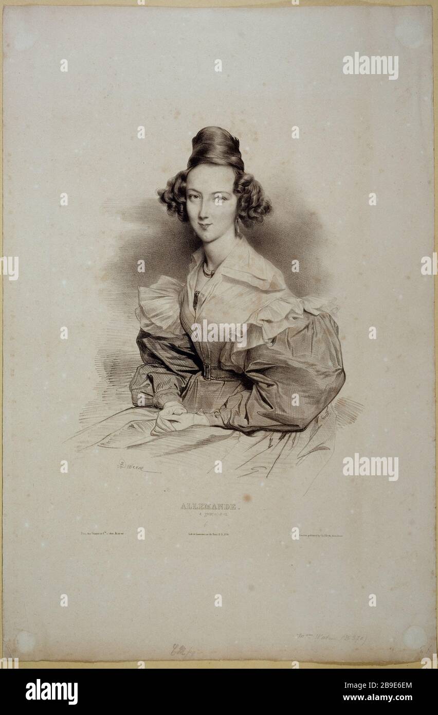 ALLEMAND Achille Devéria (1800-1857). 'Allemande'. Gravité. Paris, musée Carnavalet. Banque D'Images