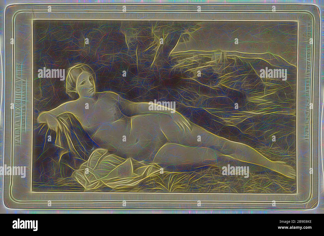 Palma Vecchio: Vénus. Dresdner Gallerie, Hanns Hanfstaengl (allemand, 1820 - 1885), vers 1875, imprimé argent Albumen, repensé par Gibon, design de gai gai chaud de luminosité et de rayons de lumière radiance. L'art classique réinventé avec une touche moderne. La photographie inspirée du futurisme, qui embrasse l'énergie dynamique de la technologie moderne, du mouvement, de la vitesse et révolutionne la culture. Banque D'Images