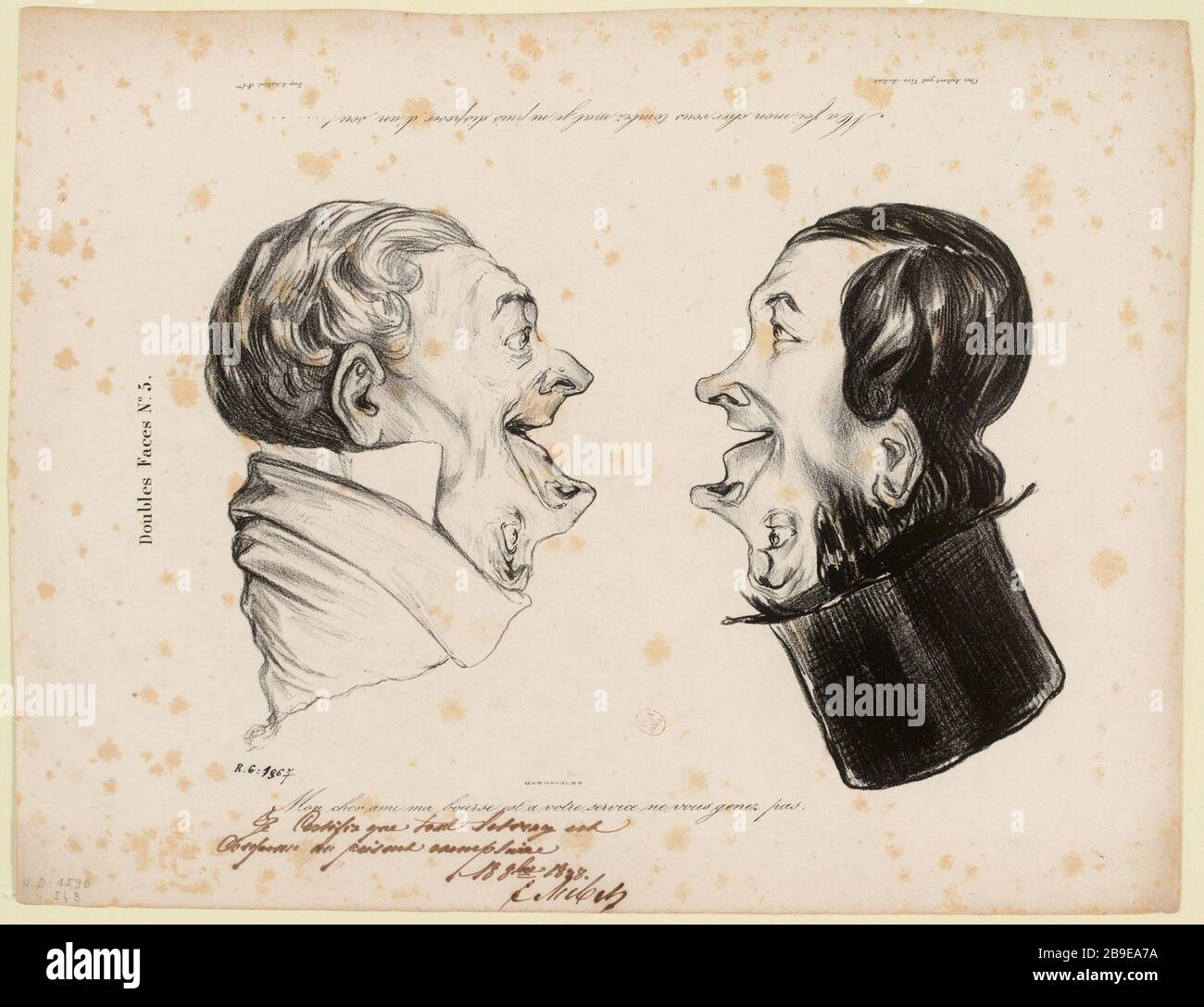 Mon cher ami mon sac à main est à votre service ... / 5 (comme indiqué) | faces doubles (dans son ensemble) Banque D'Images