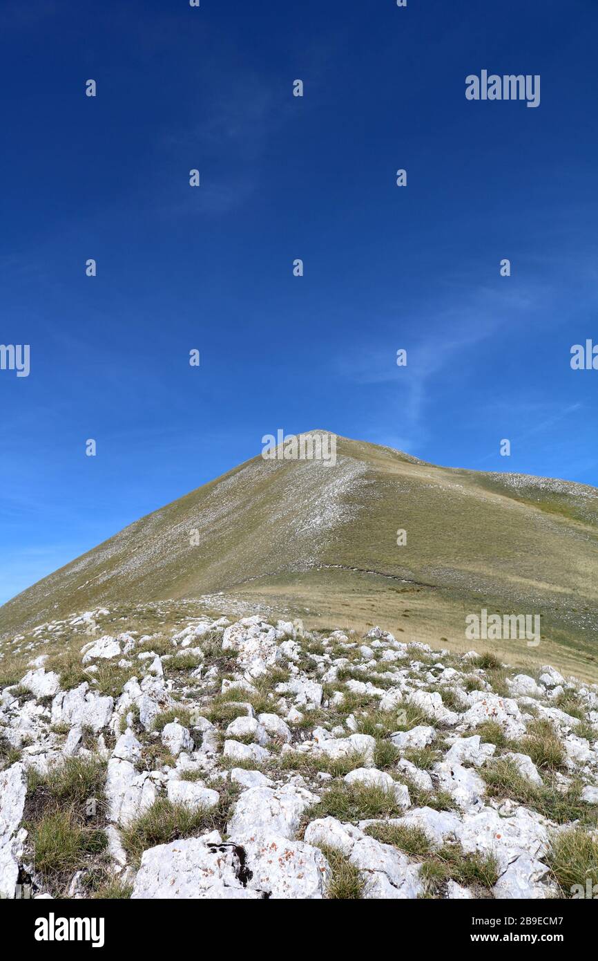 Trekking dans les montagnes de Sibillini Banque D'Images