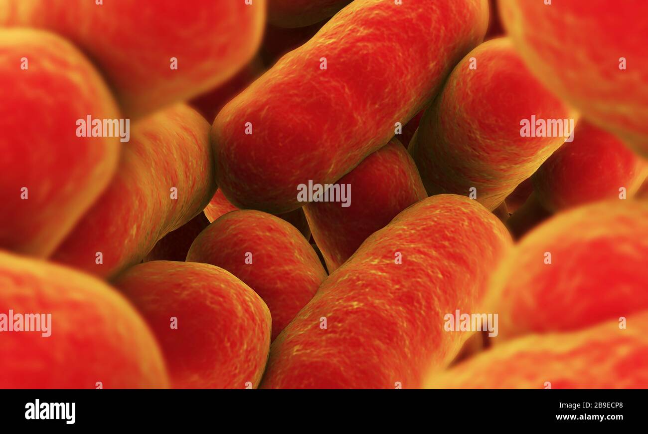 Image conceptuelle de bactéries. Banque D'Images