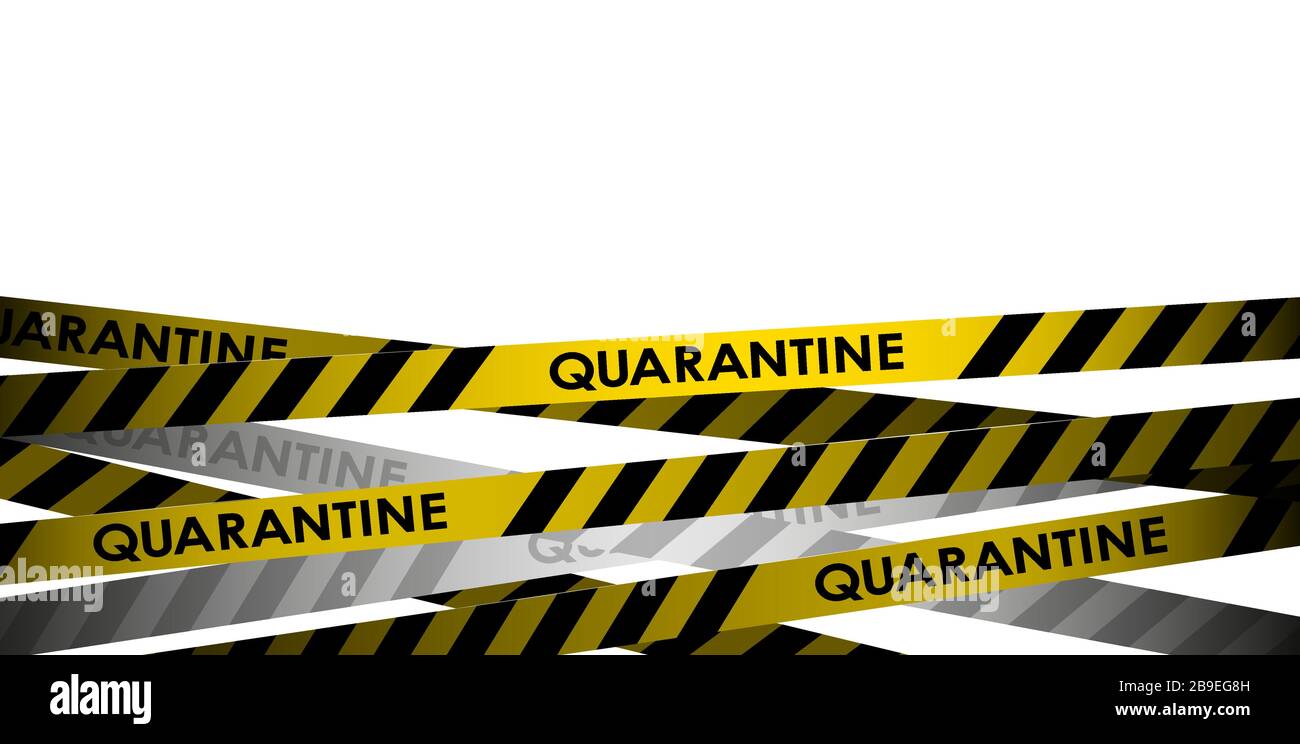Jaune avec ligne de police noire. Ne pas entrer, danger. Bandes de quarantaine de sécurité. Isolé sur fond blanc. Illustration vectorielle Illustration de Vecteur