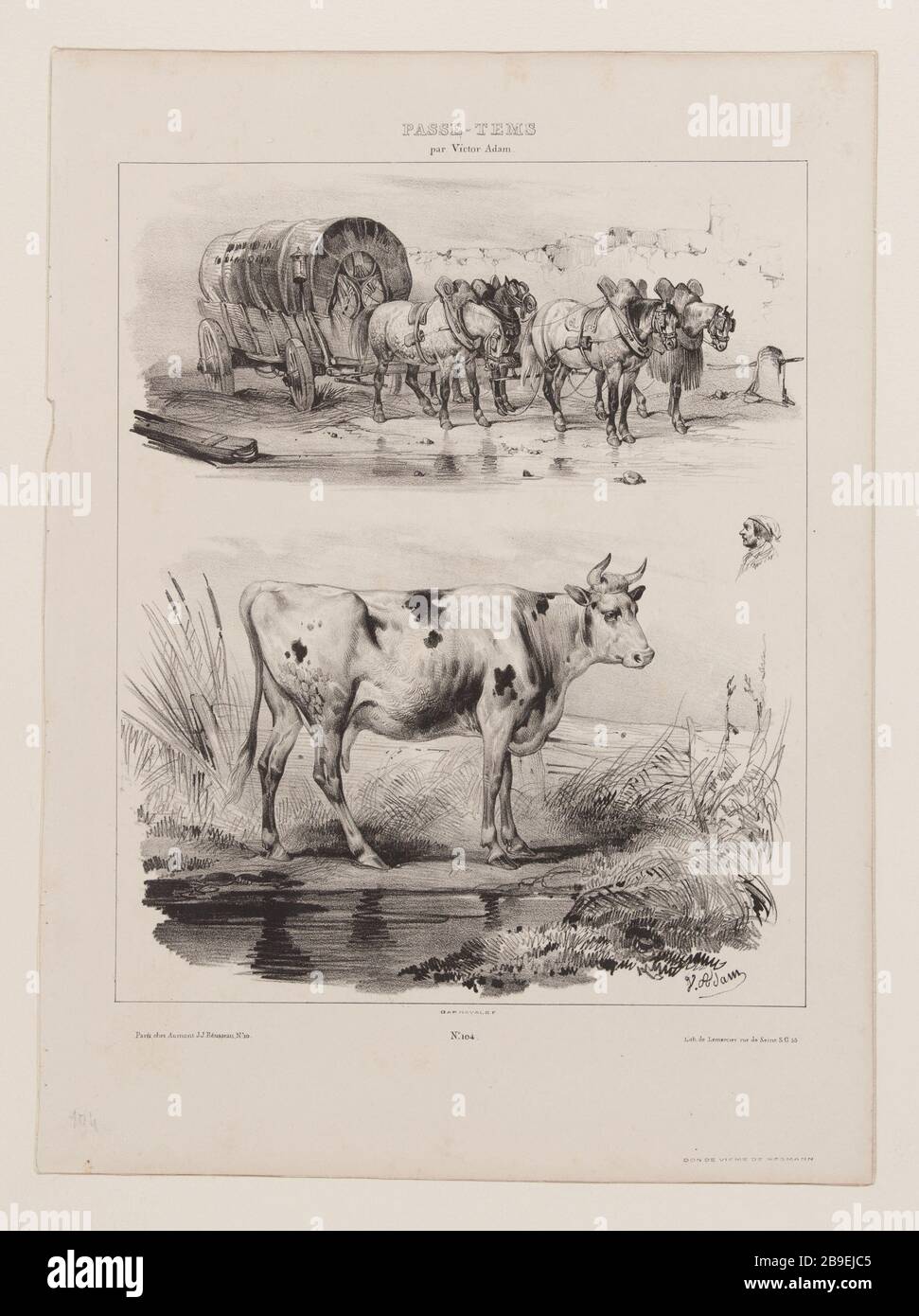 Album Hobbies (pl.104) Jean-Victor Adam, dit Victor Adam (1801-1866), PEINtre et lithographe English. Album 'Passe-tempss' (pl.104). Lithographie, XIXème siècle. Paris, musée Carnavalet. Banque D'Images