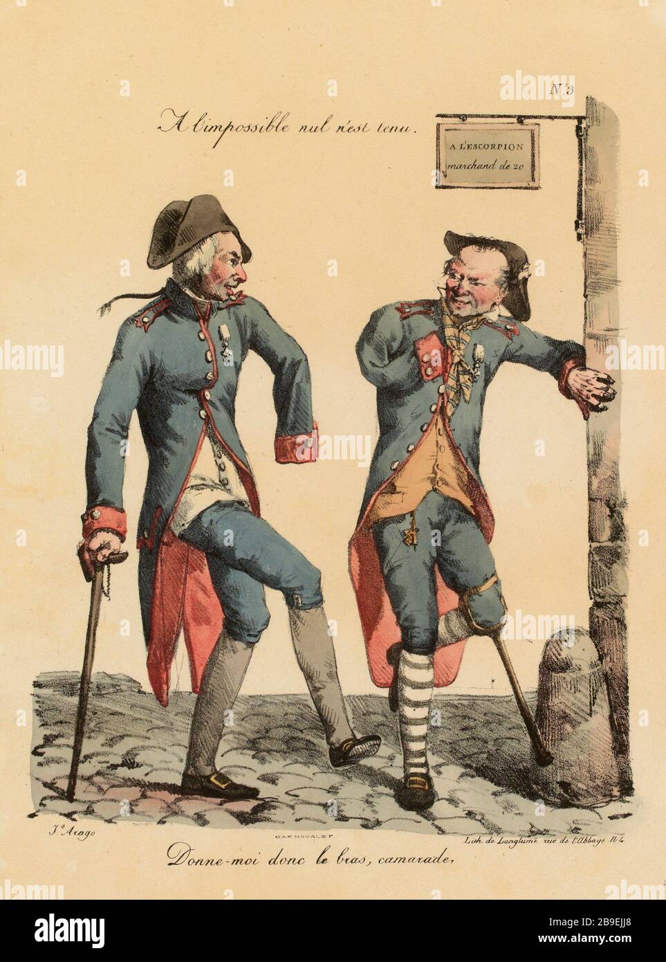 Dans l'impossible, personne n'est requis (tel qu'enregistré) |. Proverbes N°3. Titre: Proverbes et bons mots mis en action à partir des habitudes populaires Banque D'Images