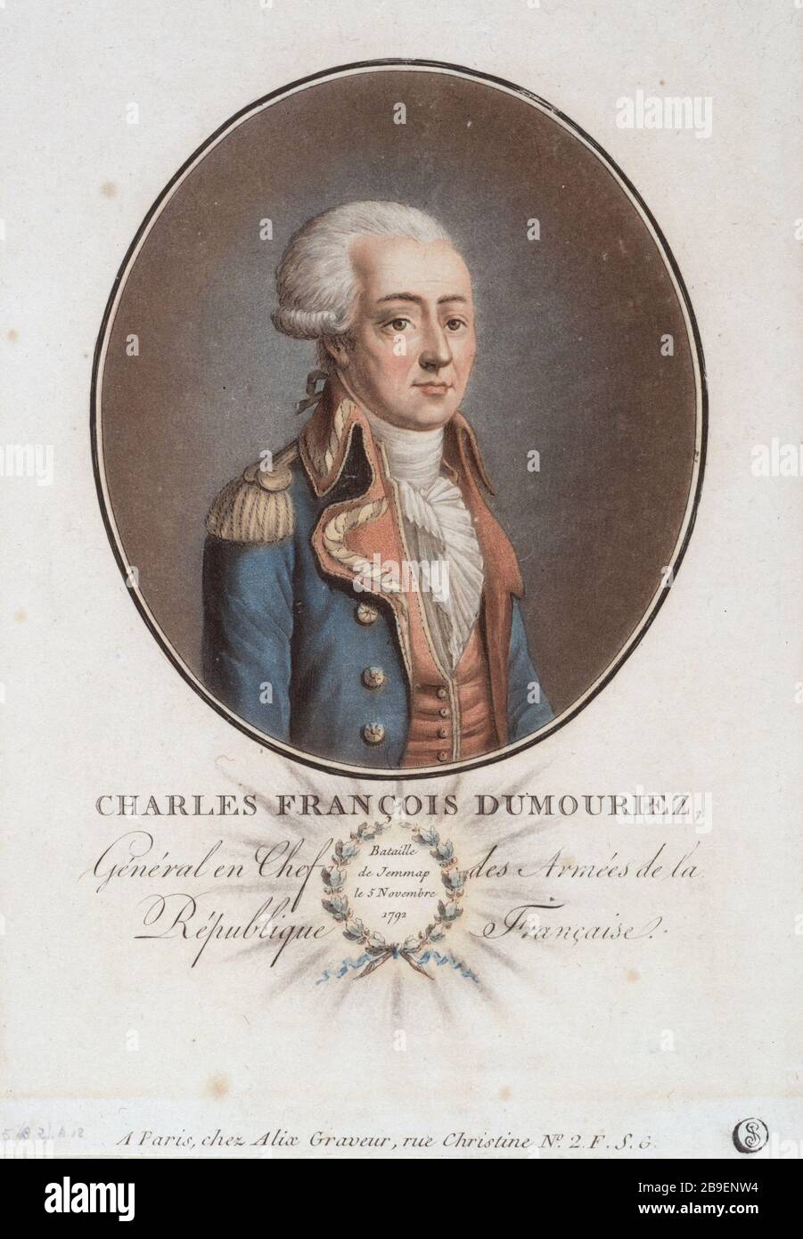 PORTRAIT DE CHARLES FRANÇOIS DUMOURIEZ Pierre-Michel Alix (1762-1817). 'Portrait de Charles François Dumouriz'. Aquapointe. Paris, musée Carnavalet. Banque D'Images