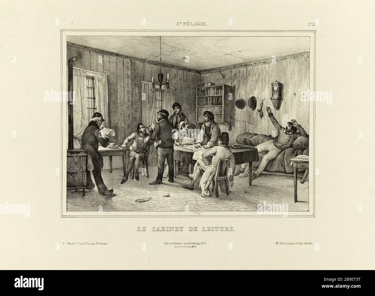Prison de Sainte-Périgie, salle de lecture Jean-Victor Adam, dit Victor Adam (1801-1866). Prison Sainte-Périgie, le Cabinet de conférence. Lithographie. Paris, musée Carnavalet. Banque D'Images