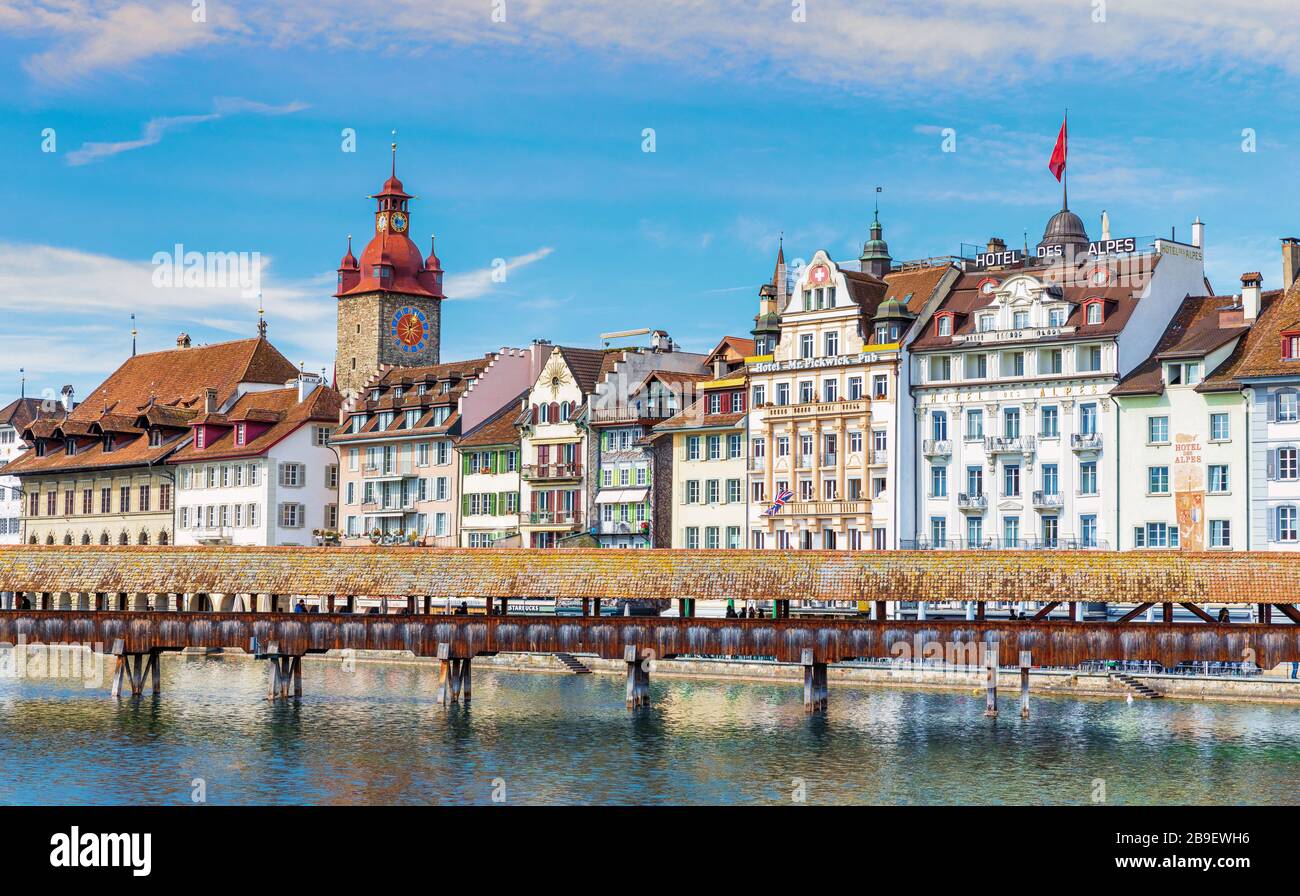 Pont Spreuer, Lucerne, Canton de Lucerne, Suisse Banque D'Images