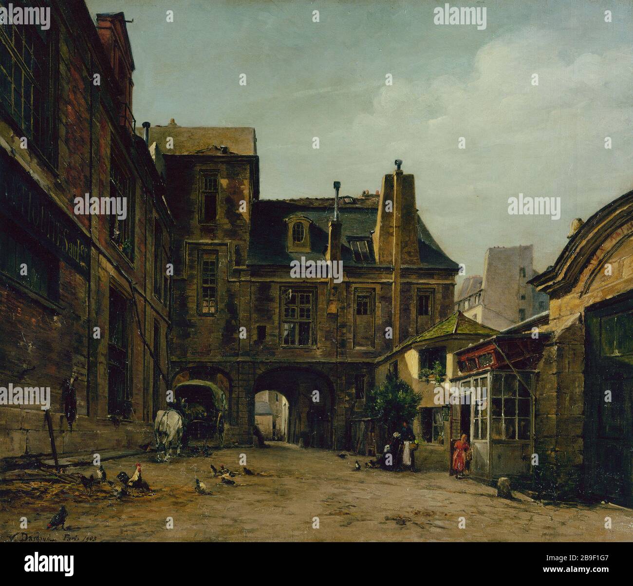 Hôtel la Vieuville Victor Dargaud (1850-1921). 'L'Hôtel de la Vieuville'. Huile sur étoile, 1903. Paris, musée Carnavalet. Banque D'Images