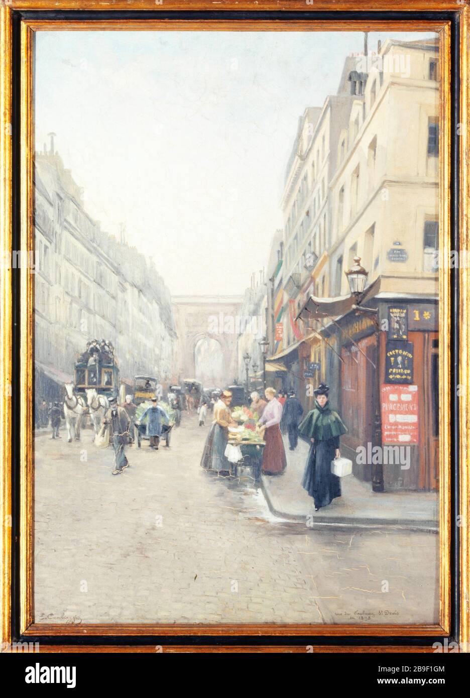 RUE DU FAUBOURG SAINT-DENIS, LIEU DE NAISSANCE DE FELIX FAURE EMILE CAMBIAGGIO (1857-1930). 'La rue du faubourg Saint-Denis; la maison natale de Félix Faure'. Huile sur étoile. Paris, musée Carnavalet. Banque D'Images