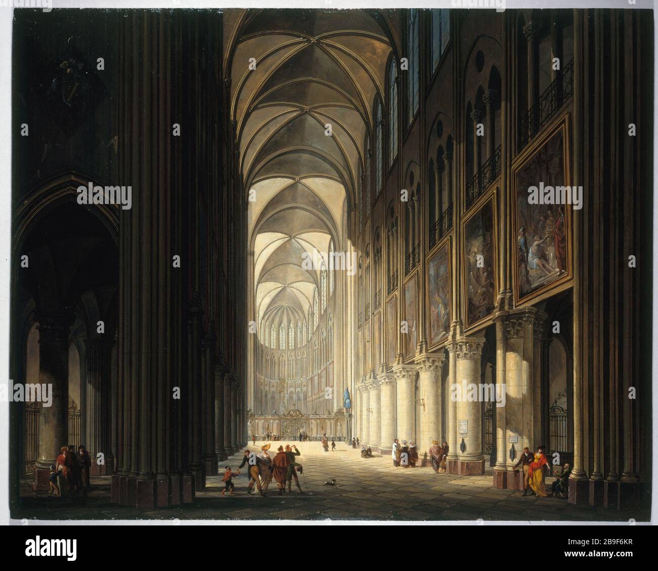 VUE INTÉRIEURE DE NOTRE DAME J.F. Depelchin. 'Vue supérieure de notre-Dame en 1789'. Huile sur bois. Paris, musée Carnavalet. Banque D'Images