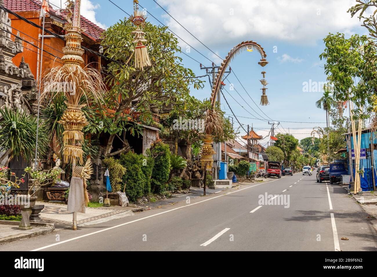 Rues vides de Bali. Quarantaine pour COVID-19. Canggu, l'une des zones touristiques les plus populaires de Bali. Indonésie. Banque D'Images