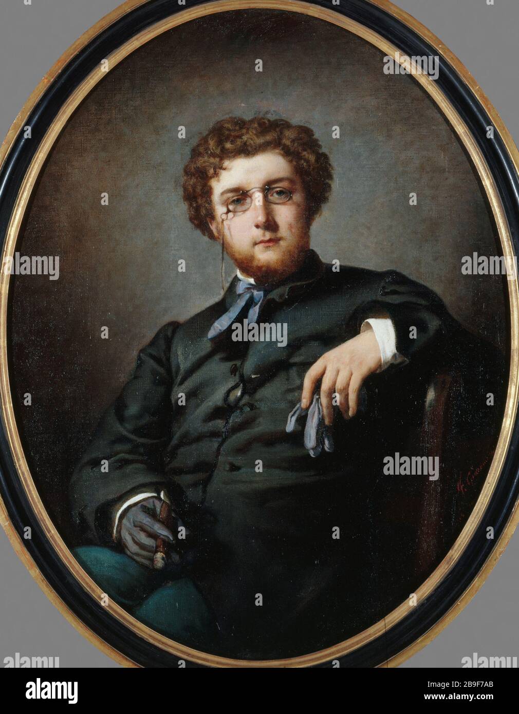 GEORGES BIZET (1838-1875), COMPOSITEUR FRANÇAIS Félix-Henri Giacomotti (1828-1909). 'Georges Bizet (1838-1875), compositeur français'. Huile sur étoile. Paris, musée Carnavalet. Banque D'Images