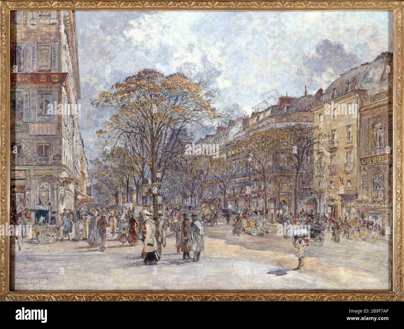 BOULEVARD DE L'ITALIEN Frédéric-Anatole houbron (1851-1908). 'Le boulevard des Italiens'. Peinture sur enduit sur étoile, vers 1902-1903. Paris, musée Carnavalet. Banque D'Images