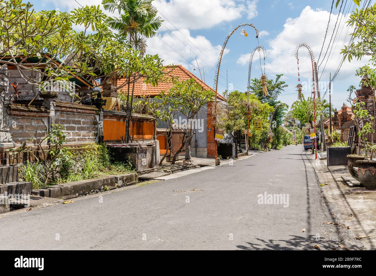 Rues vides de Bali. Quarantaine pour COVID-19. Canggu, l'une des zones touristiques les plus populaires de Bali. Indonésie. Banque D'Images