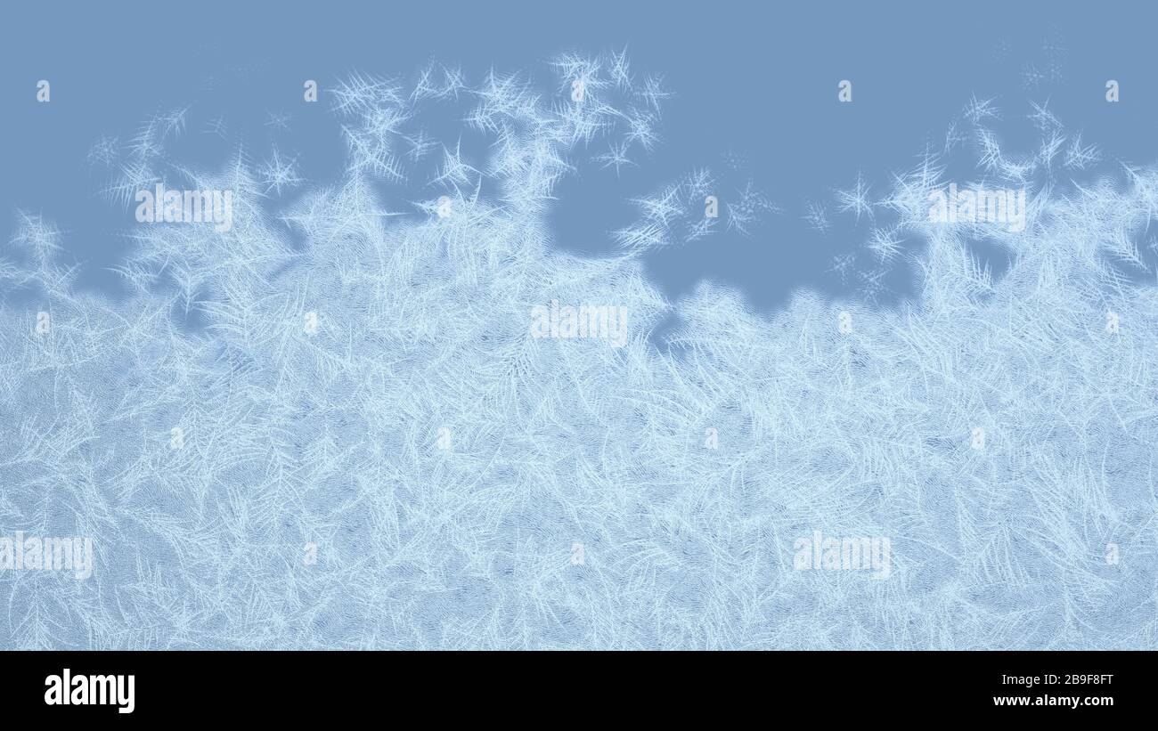 Cadre dépoli Du Bas vers le haut. Motifs givrés sur le verre. Rendu 3D. Banque D'Images