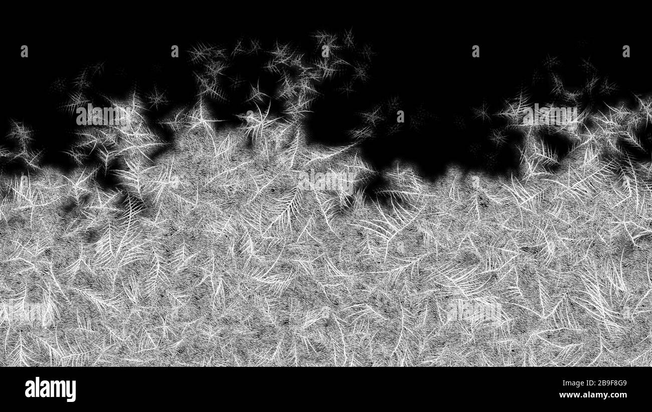 Cadre dépoli Du Bas vers le haut. Motifs givrés sur le verre. Rendu 3D. Banque D'Images