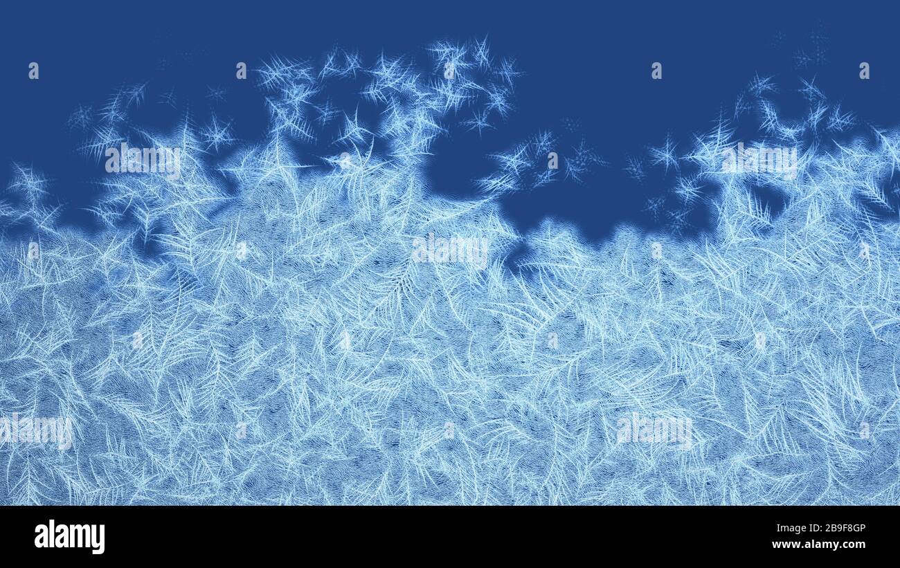 Cadre dépoli Du Bas vers le haut. Motifs givrés sur le verre. Rendu 3D. Banque D'Images