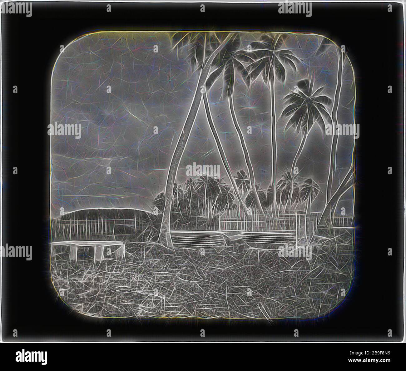 Cimetière colonial, Belize, Saint George's Cay, Cimetière colonial, Belize, Auguste et Alice Dixon le Plongeon papers, 1763-1937, vrac 1860-1910, le Plongeon, Alice D. (Alice Dixon), 1851-1910, le Plongeon, Augustus, 1826-1908, glissement de lanterne, entre 1873 et 1884, glissement de lanterne en verre no 281, repensée par Gibon, design de glanissement chaleureux et gai de la luminosité et des rayons de lumière radiance. L'art classique réinventé avec une touche moderne. La photographie inspirée du futurisme, qui embrasse l'énergie dynamique de la technologie moderne, du mouvement, de la vitesse et révolutionne la culture. Banque D'Images