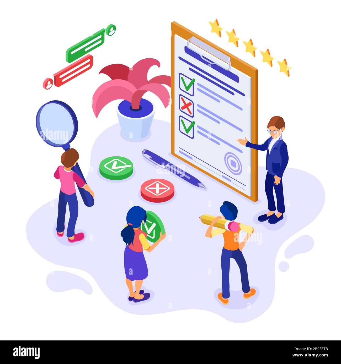 Questionnaire d'enquête ou formulaire de test Illustration de Vecteur