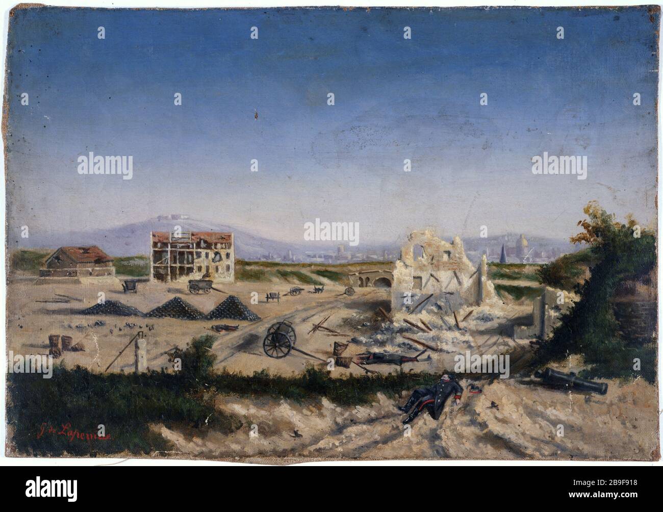 FORT VANVES PENDANT LA GUERRE de 1870 Gaston de Laperrière. 'Le fort de Vanves pendentif la guerre de 1870'. Huile sur étoile. Paris, musée Carnavalet. Banque D'Images