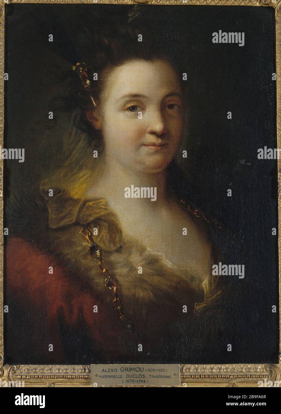 Mary Anne CHATEAUNEUF DE MISS Duclos, membre de la Comédie-FRANÇAISE Alexis Grimou (1678-1733). 'Marie-Anne de Chateauneuf dite Mademoiselle Duclos (1670-1748), sociale de la Comédie-française'. Huile sur étoile. Paris, musée Carnavalet. Banque D'Images