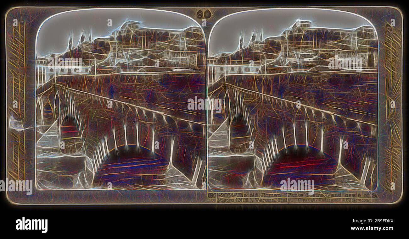 Vérone, l'ancienne voie romaine Ponte Pietra et château de San Pietro, Vérone, Italie, de vues stéréographiques Underwood et Underwood, Underwood, Bert, 1862-1943, stéréogramme : gélatine d'argent, ca. 1900, une série d'émissions sous-titrées de vues stéréographiques Italie publié par Underwood et Underwood. Inclus sont : 31 vues extérieures de l'architecture et les monuments antiques de Rome et de ses environs (12 de ces personnes ont posé en costume autochtone dans l'avant-plan), 15 une vue sur l'intérieur des églises de Rome et de galeries, 9 vues extérieures de Venise, 11 vues extérieures et intérieures de Florence, l'extérieur et l'intérieur 6 v Banque D'Images