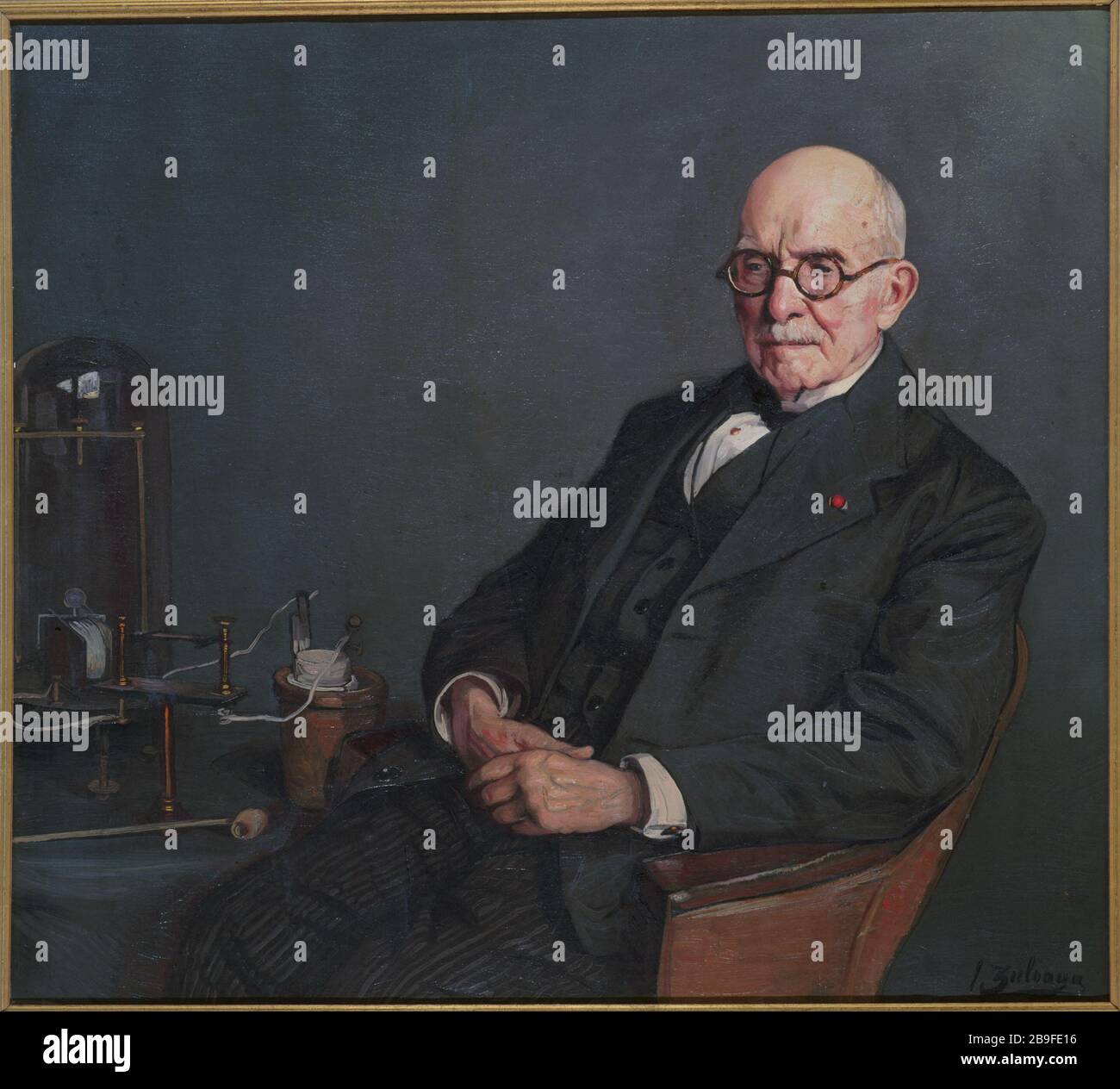 PORTRAIT DE LA PHYSIQUE BRANLY Ignacio Zuloaga y Zabaleta (1870-1945). 'Portrait de Branly (1844-1940), physicien'. Paris, musée Carnavalet. Banque D'Images