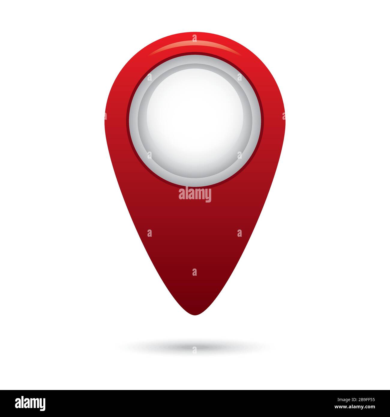 Icône de marqueur de pointeur de carte de navigation vide en rouge Illustration de Vecteur