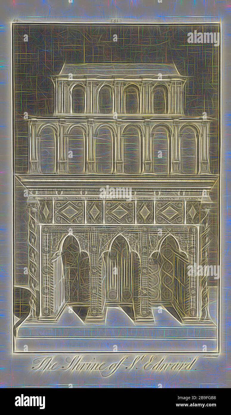 Perspective d'Edward la Chapelle du Confesseur, Westmonastérium, ou, l'histoire et les antiquités de l'église abbatiale de St. Peters Westminster: Contenant un compte rendu de son bâtiment ancien et moderne, Dart, John, d. 1730, Gravure, entre 1723 et 1727, réinventée par Gibon, design de gai gai chaud de luminosité et de rayons de lumière radiance. L'art classique réinventé avec une touche moderne. La photographie inspirée du futurisme, qui embrasse l'énergie dynamique de la technologie moderne, du mouvement, de la vitesse et révolutionne la culture. Banque D'Images