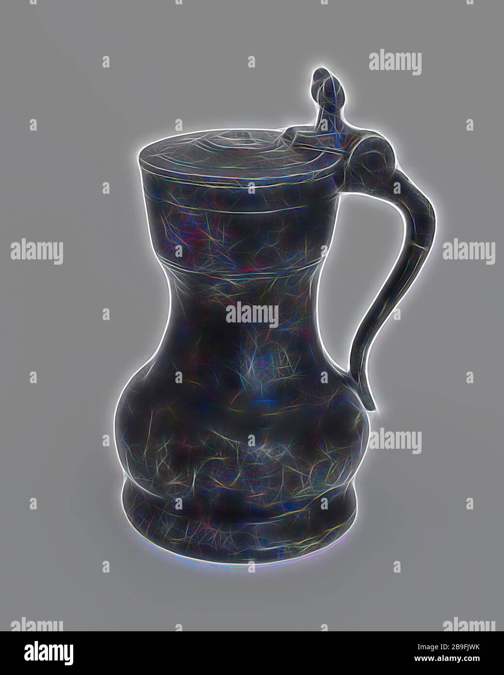 Pichet art nouveau j.barian en verre et étain