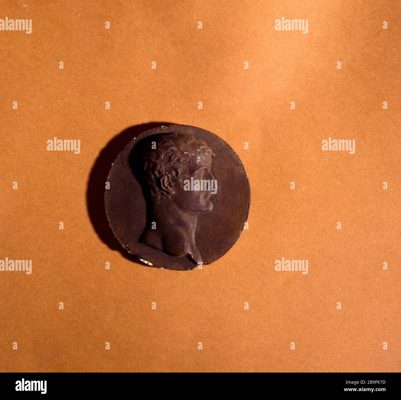 Une Jeanne d'Arc. 'PORTRAIT NAPOLÉON BONAPARTE (1769-1821). MÉDAILLE DU PROJET Augustin Dupré (1748-1833). 'A Jeanne d'Arc' (1803); Maquette du droit : Napoléon Bonaparte (1769-1821). Médaillon (sculpture). Théâtre. Paris, musée Carnavalet. Banque D'Images