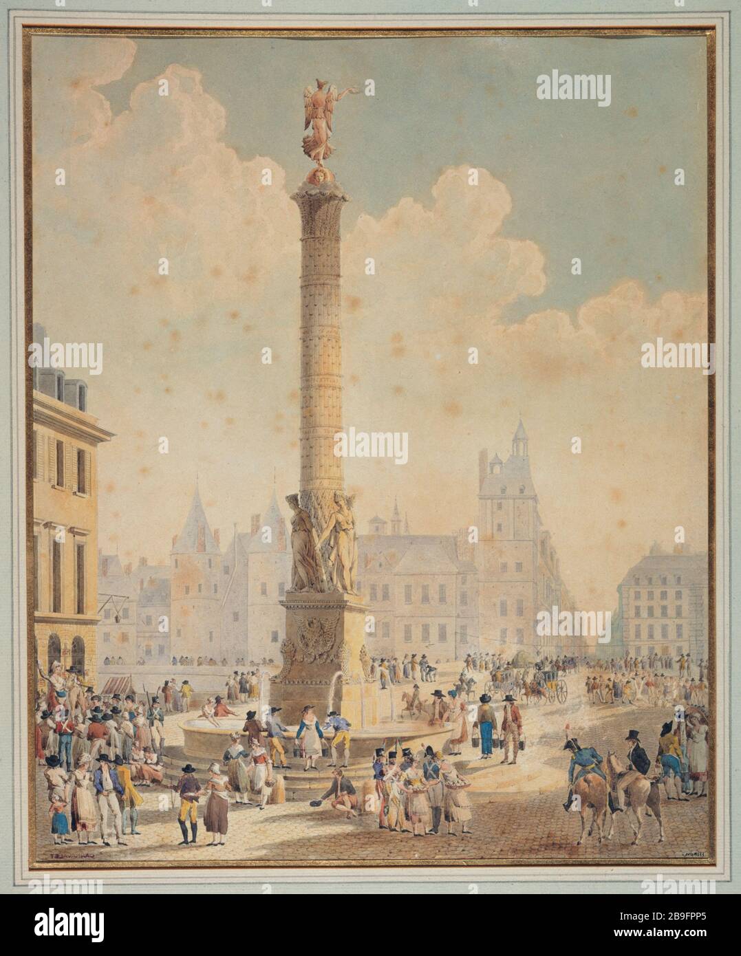Place du Chatelet et la colonne de Palm Tree Auguste Hibon (1780-1857). La place du Châtelet et la colonie du Palmier. Panache et aquarelle. Paris (Ier arr.), 1810-1820. Paris, musée Carnavalet. Banque D'Images Place du Chatelet et la colonne de Palm Tree Auguste Hibon (1780-1857). La place du Châtelet et la colonie du Palmier. Panache et aquarelle. Paris (Ier arr.), 1810-1820. Paris, musée Carnavalet. Banque D'Images