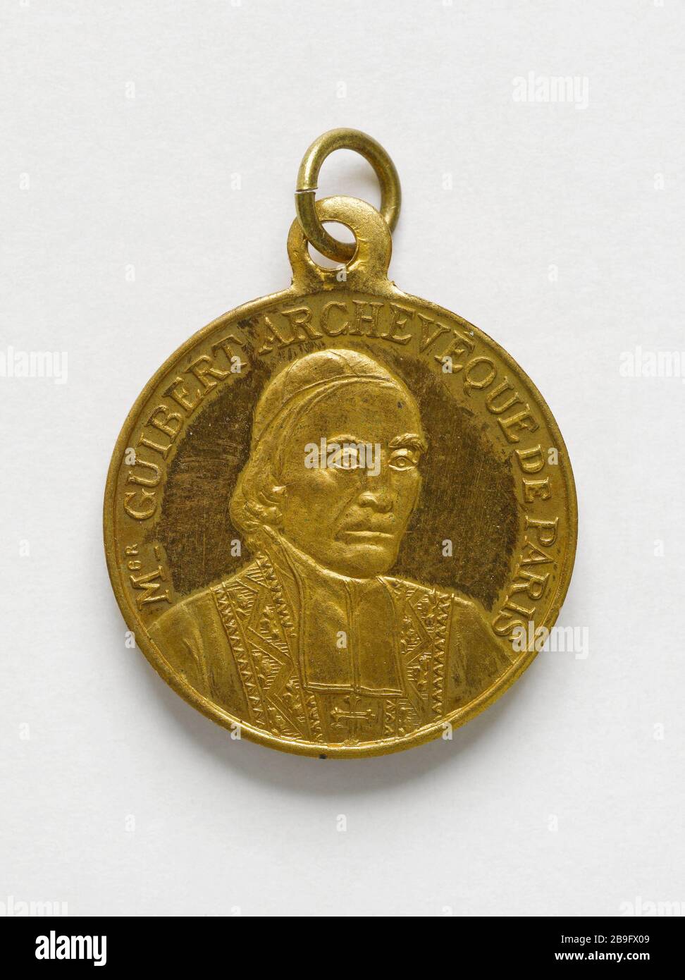 Joseph-Hippolyte Guibert (1802-1886), Archevêque de Tours (1857-1871), Archevêque de Paris (1871-1886), Cardinal (1873), vers 1886 Joseph Hippolyte Guibert (1802-1886), archevêque de Tours (1857-1871), archevêque de Paris (1871-1886), cardinal (1873). Métal doré, vers 1886. Paris, musée Carnavalet. Banque D'Images