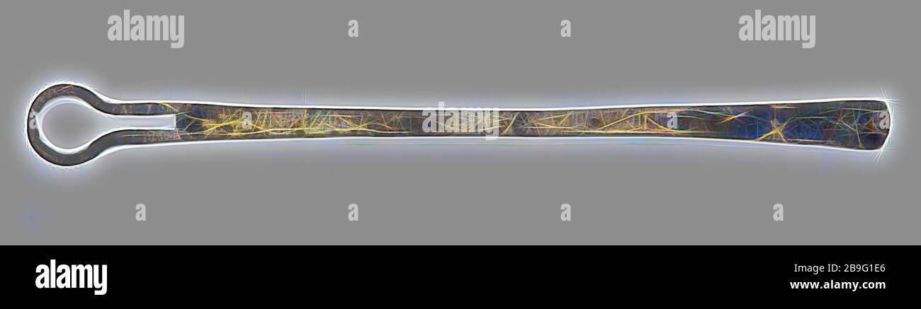 La moitié de la fermeture étroite du levier avec l'anneau de transfert, le raccord, le raccord, la pâte à pâte, a trouvé du métal de cuivre en laiton, a heurté la moitié du verrou étroit du levier avec l'anneau de transfert à l'autre extrémité de la pièce articulée. Partie possible de l'archéologie des raccords de livre centre ville de Rotterdam Stadsdriehoek Oostplein Fermer newport fermer découverte du sol: Oostplein end Nieuwe Haven 1985 Banque D'Images