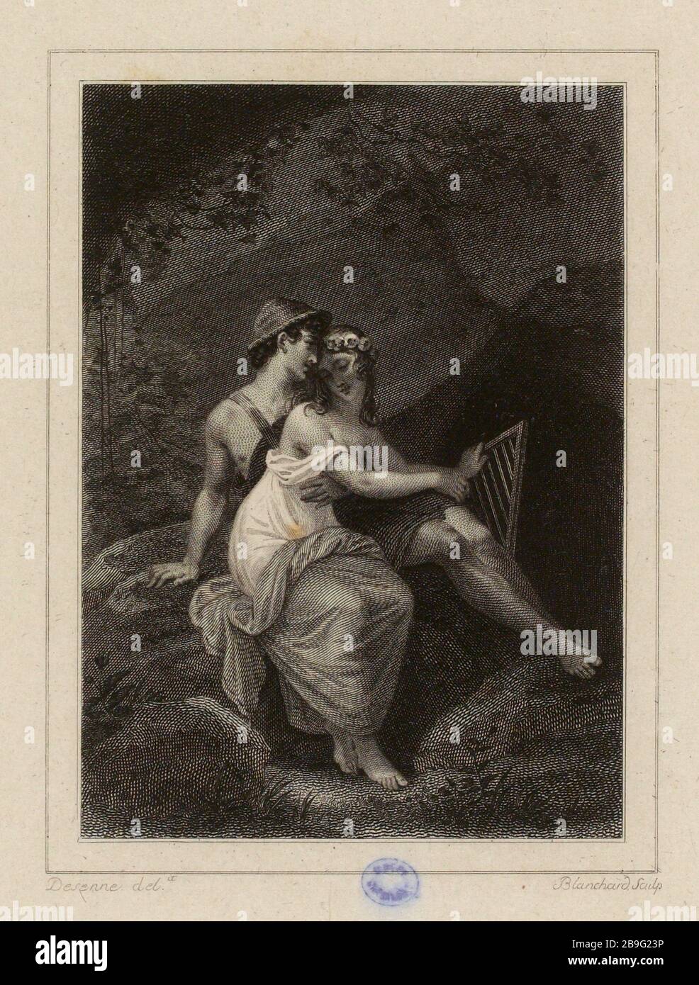 Illustration pour le Chevalier Bertin Amours (Elegy V, Livre II) (titre factice) Banque D'Images