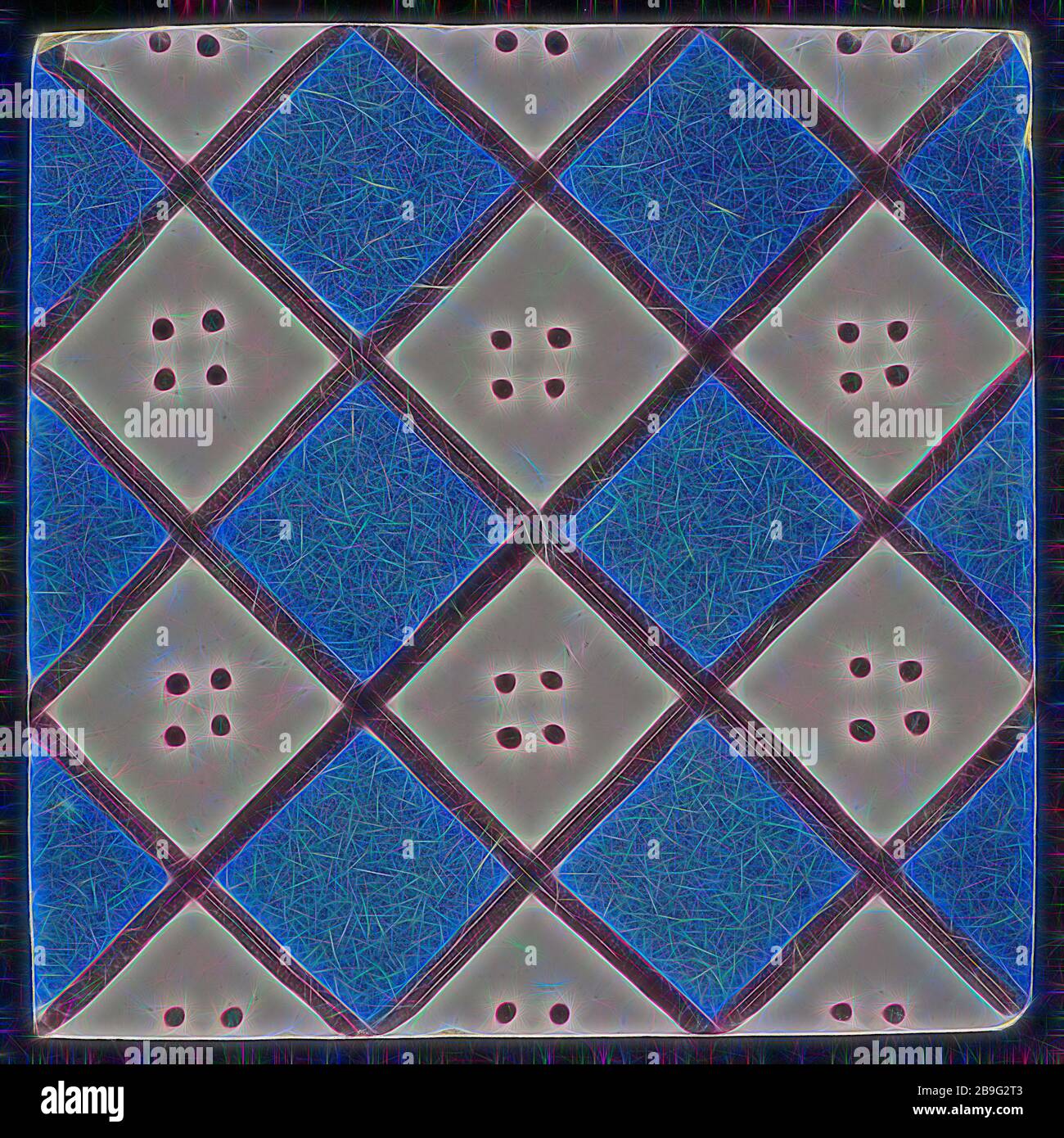 F.J. Kleyn, ornement tuile avec checkerplate, motif carreaux de