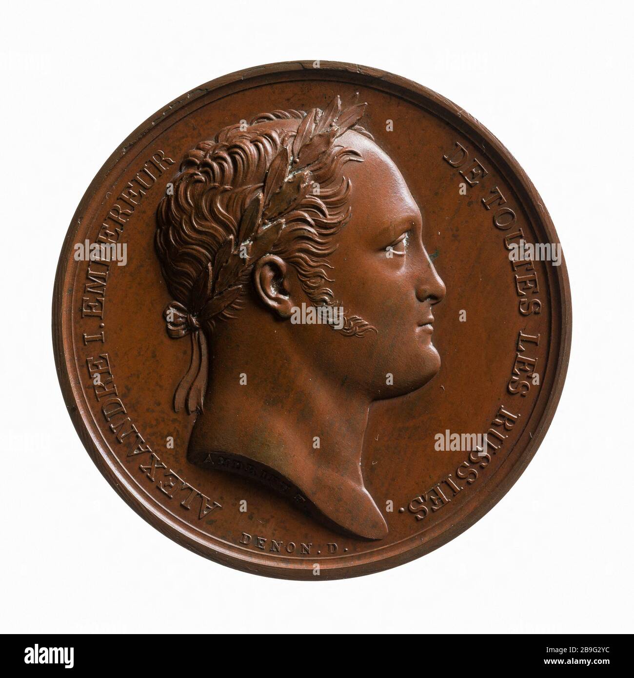 Alexandre I (1778-1825), empereur de Russie (1801-1825), Paris, 1814 Bertrand Andrieu (1761-1822) et Dominique vivant-Denon (1747-1825). Alexandre Ier (1778-1825), monsieur de Russie (1801-1825), à Paris, 1814. Bronze. Paris, musée Carnavalet. Banque D'Images