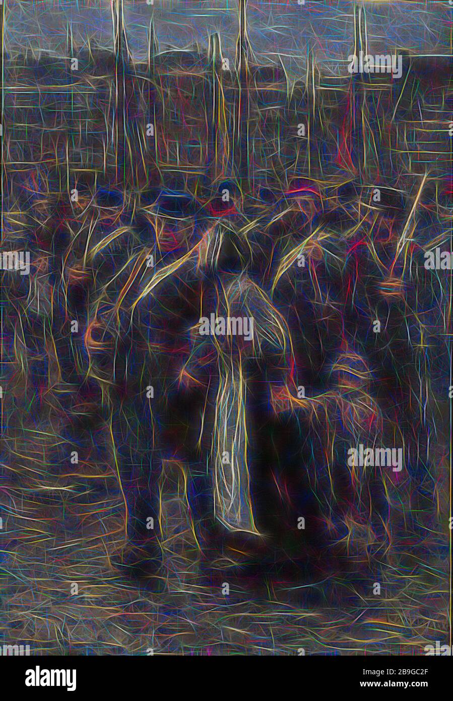 Peintre : Theo van Doesburg (Amsterdam 1865 - La Haye 1934), le transport des colonials de Rotterdam, paysage urbain peinture peinture bois Peinture à l'huile, format Portrait avec de la peinture à l'huile sur toile de bitume dans cadre en bois. Décorées dans cadre en bois doré pâte peint avec le pinceau en bas à droite : ISAAC ISRAËL topographie cityscape Rotterdam City Triangle marinier Indonésie Indes néerlandaises Atjeh Aceh Harderwijk Pont Royal pont Vierleeuwenbrug Maasstation Oudehaven Spaansekade Boompjes 1883 Banque D'Images