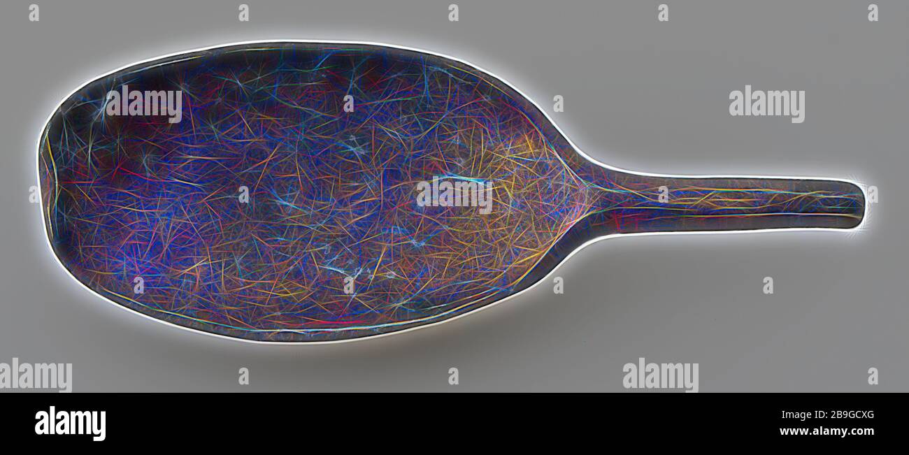 Cuillère avec bol ovale allongé et poignée hexagonale, coutellerie terre trouver métal d'étain, verser oblong boîte de rat queue et louange tige hexagonale tige latérale inversée tige illisible marque archéologique tunnel de Rotterdam découverte de sol alimentaire: Tunnel de rail Rotterdam Banque D'Images