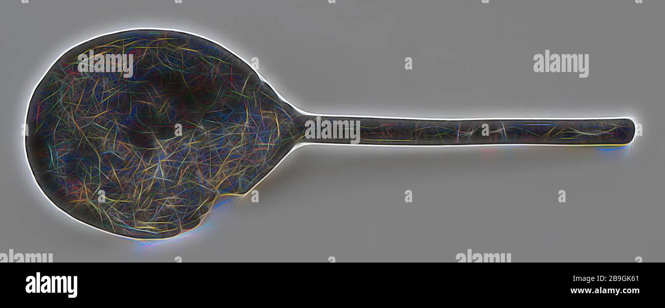 Hendrick Jongelingh ?, une cuillère avec une poignée ronde et en forme d'oeuf, une cuillère contenant du sol couverts trouver l'étain métal, contenant w 6,0 cuillère ovale en étain moulé avec une pelle et une poignée ronde. Queue de rat court sous le plateau de cuillère marqués dans la louche pour la fixation de la tige sur le Tinmerk bac de départ : Tudor Rose couronné avec initiales : HI archéologie Valckensteyn Poortugaal Albrandswaard Valckensteyn château Poortugaal découverte du sol Banque D'Images